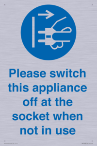 Please switch this appliance off at the socket when not in use